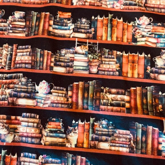 NWT Vintage-Inspired Cat & Book Wrap Dress, size 8 - Picture 15 of 15